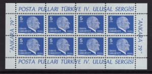 Turkey   #2132a    MNH  1979   Ataturk 5 l   sheet of 8