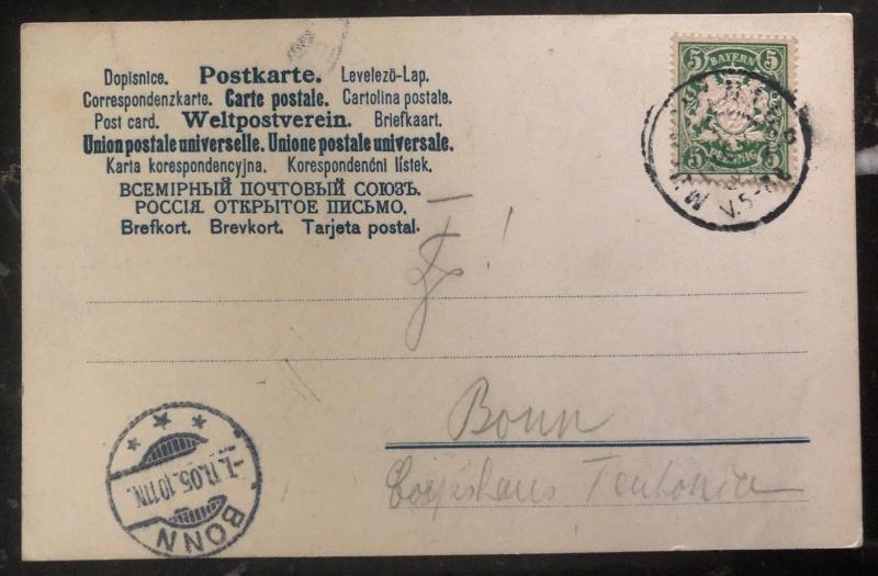 1905 Munich Germany Picture Postcard Cover Makaria To Bonn