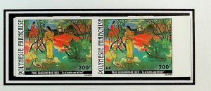 French Polynesia Sc C169 Imperf Pair MNH ,1979 - Art - Gauguin, Paintings - HA19