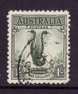 Australia-Sc#141-used 1sh dark green Lyrebird-1932-
