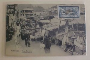 EGYPT PORT SAID 1926 REGISTERED PICTURE CARD EUROPEAN BAZAR  B/S NEW YORK