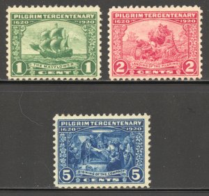 United States Scott 548-550 MNHOG - 1920 Pilgrim Tercentenary Set - SCV $97.50