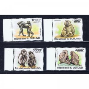 Burundi 827-30 MNH 2011 Primates (pe1013)