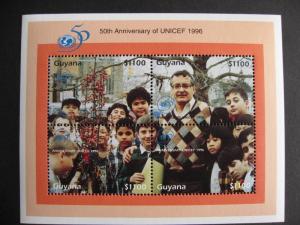 GUYANA Sc 3027 50th Anniversary of UNICEF 1996 nice souvenir sheet!