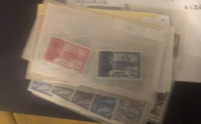 Lot of International Stamps In Glass Scenes Some Have Nice Value