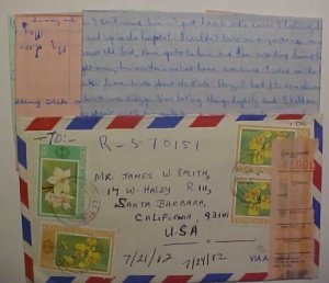 TRINIDAD LETTER PRINCESS TOWN REGISTERED B/S US