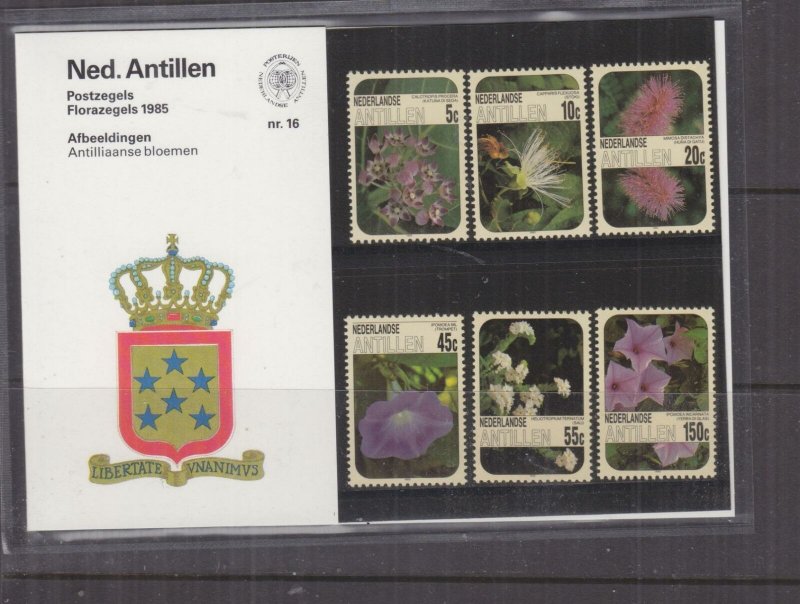 NETHERLANDS ANTILLES,1985 Flowers set of 6, Folder 16