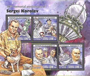 A8493 - SIERRA LEONE -ERROR MISPERF  Stamp Sheet - 2016 SPACE SERGEY KOROLEV