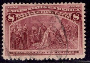 US Stamp #236 8c Columbian USED SCV $10.00