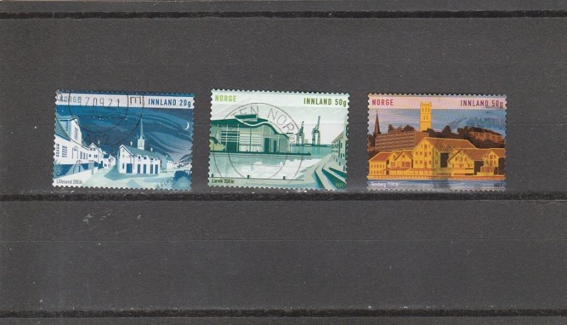 Norway  Scott#  1914-1916  Used  (2021 Town Anniversaries)