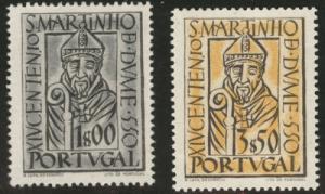 PORTUGAL Scott 776-777 MNH**  1953 St. Martin of Braga set