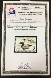 MOMEN: US STAMPS #RW42 DUCK MINT OG NH SUPERB **PSE CERT** LOT #89450