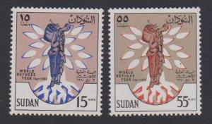 Sudan World Refugee Year 2v SG#153/54 SC#128-29