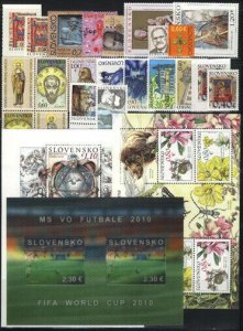 SLOVAKIA MNH  2010  Compete set 20 stamps + 3 Souvenir sheets