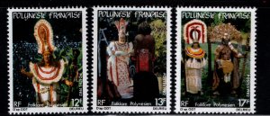 French Polynesia Scott 362-364 MH* stamp set