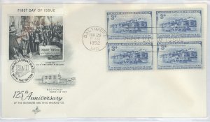 US 1006 1952 Baltimore and Ohio Railroad FDC, Artcraft cachet