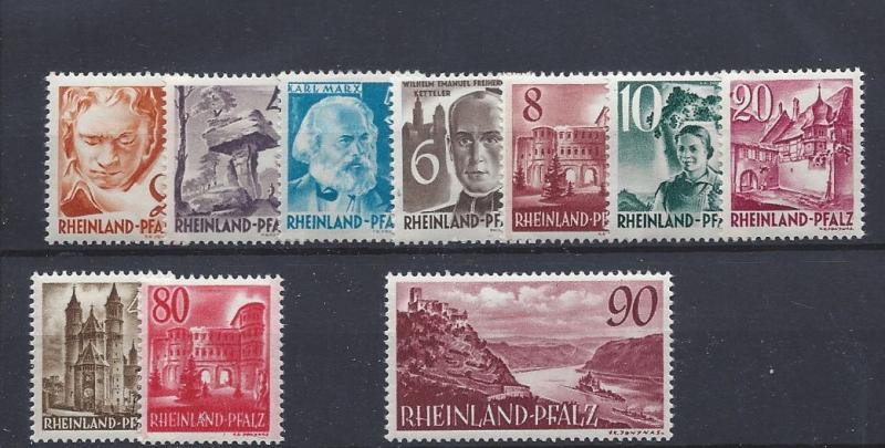 Germany (Rhine-Palatinate), 6N30-6N38,Occupation Stamps Singles,**MNH**,(LL2019)