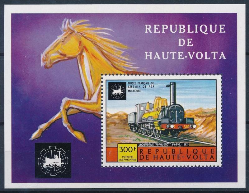 [63642] Burkina Faso Upper Volta 1975 Railway Train Eisenbahn Sheet MNH