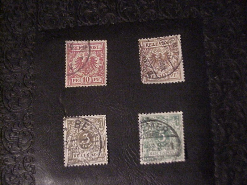 1889 REICHSPOST STAMPS 3,5,10,50 Pf  USED