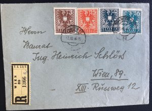 1945 Vienna Austria Post WW2 Registered Cover Locally Used