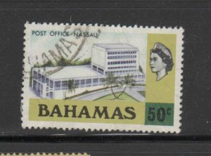 BAHAMAS #327  1971  50c QEII & POST OFFICE NASSAU   F-VF  USED  b