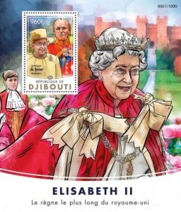 Djibouti - 2016 Queen Elizabeth II - Stamp Souvenir Sheet - DJB16204b