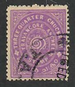 Travancore State- India; Scott 9; 1932; Used