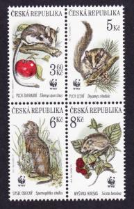 Czech Rep. WWF Czech Rodents Block of 4 SG#MS129 MI#110-113 SC#2984 a-d