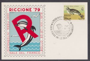 ITALY 1979 31th INTERNATIONAL STAMP FAIR RICCIONE '79 SPECIAL CARD WH SP...