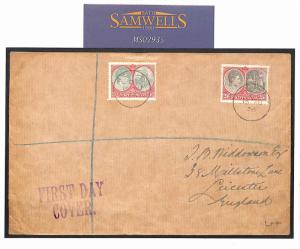 ST KITTS &  NEVIS First Day Cover GB Leicester KGVI FDC 1938 {samwells}MS2935