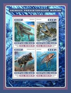 NIGER 2016 SHEET PREHISTORIC WATER ANIMALS DINOSAURS nig16602a