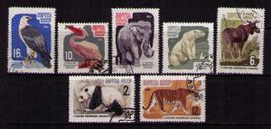 RUSSIA Sc# 2905 - 2911 USED FVF Set7 Pelican Moose Panda 