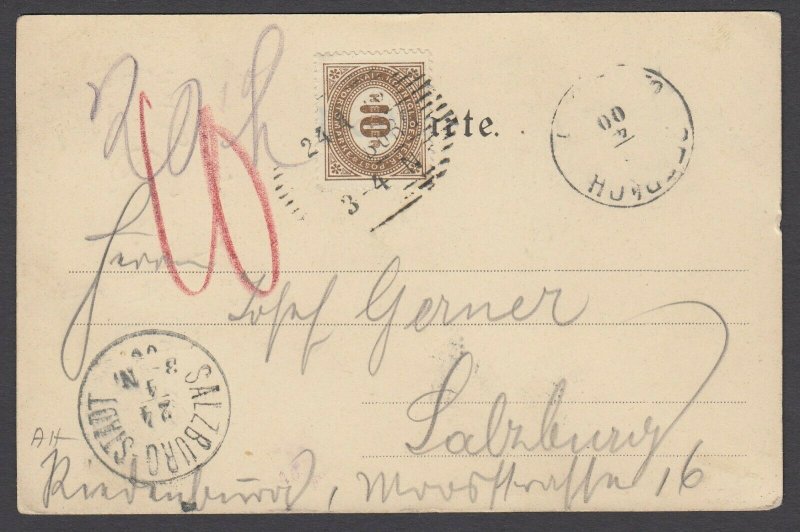 Austria 1900 PPC with 10kr Postage Due stamp