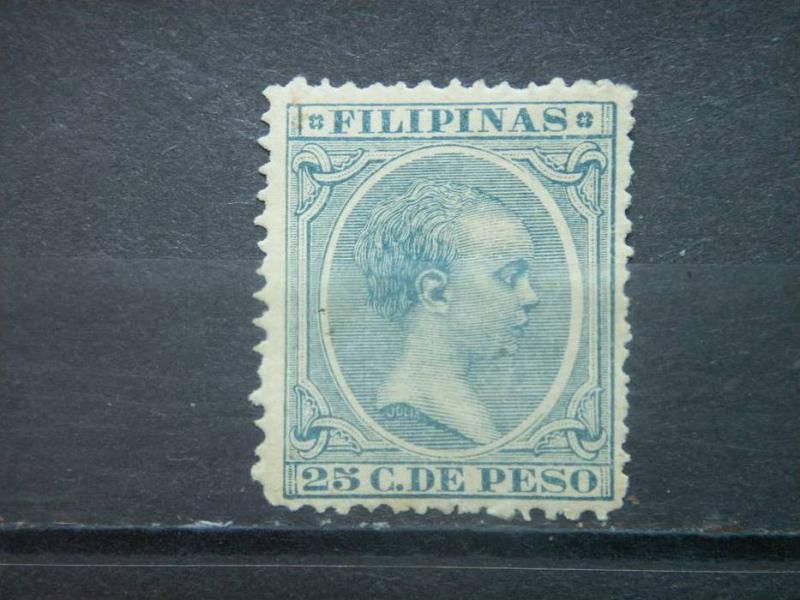 PHILIPPINES, Spanish, 1891, used 25c, King Alfonso XIII, Scott 178