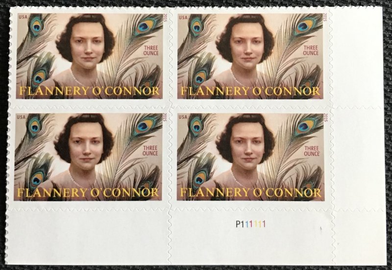 US #5003 MNH LR Plate Block of 4 Flannery O'Connor (.93) SCV $7.60
