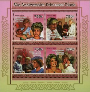 Princess Diana Stamp Nelson Mandela Red Cross Pope John Paul S/S MNH #3939-3942