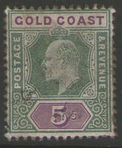 Gold Coast 1902 KEVII 5sh Sc 46 FU - RARE