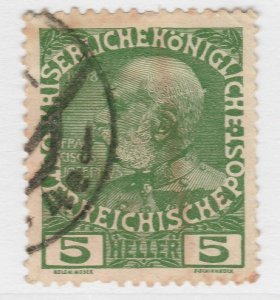Austria Franz Josef 1908-16 5h Used Stamp A19P55F362-