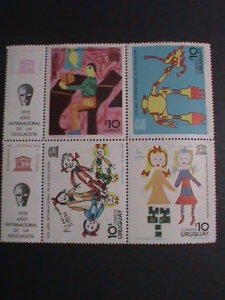 URUGUAY 1970 UNESCO-INTERNATIONAL EDUCATION YEAR-CHILDREN DRAWING-MNH VF