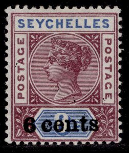 SEYCHELLES QV SG40, 6c on 8c brown-purple & ultramarine, LH MINT. Cat £13.