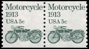 1899  5c Motorcycle  coil pair, Mint NH OG  VF