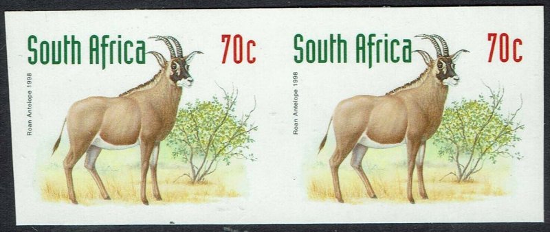 SOUTH AFRICA 1997 BUCK 70C IMPERF PAIR MNH **