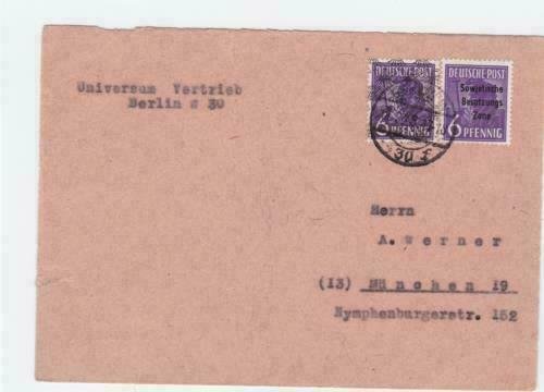 Russian Occupied Germany 1948 to Munich stamps cover R20767