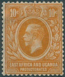 Kenya Uganda and Tanganyika 1921 SG68 10c orange KGV MLH (amd)