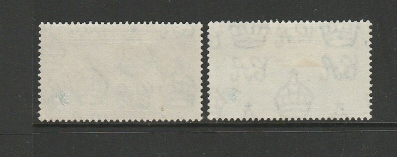 Gibraltar 1938/51 3d P13 both listed shades MM SG 125b & 125bb