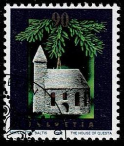 Switzerland 2002,Sc.#1137 used, Church, Christmas tree ornament made of carton