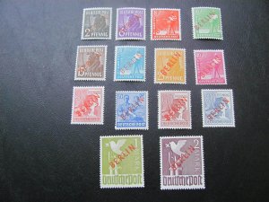 Germany Berlin 1949 MNH  SC 9N21-34 RED OVERPRINT XF $1400 XF (123)