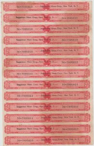 4/5 Quart Sheet of 13 Tax Paid Internal Revenue Distilled Spirits Stamp Seggerma
