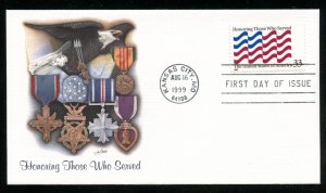 US 3331 Honoring those who Served UA Fleetwood cachet FDC