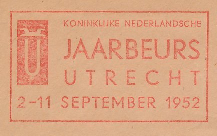 Meter cover Netherlands 1952 Year Fair - Agricultural, Dairy and Fisheries Fair 